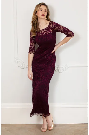 Lila Gown Long (Claret)