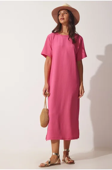 Pink Column Midi Dress