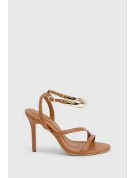 Strappy Hardware Detail Heels - tan - 2