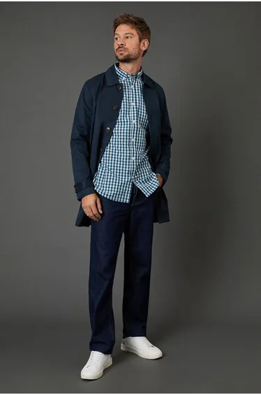 Blue Check Long Sleeve Button Down Shirt