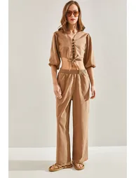 Women's Vest Tied Bottom Top Set - 2