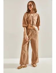 Women's Vest Tied Bottom Top Set - 5