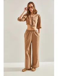 Women's Vest Tied Bottom Top Set - 3