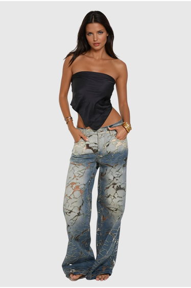Zaida Deconstructed Cutout Jeans