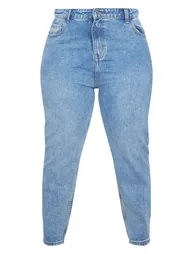 Plus Mid Washed Mom Jean - 4