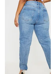 Plus Mid Washed Mom Jean - 2