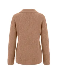 Camel Soft Textured Wide Fit Knitwear Sweater - 7