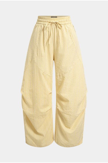 Stripes Print Drawstring Pants
