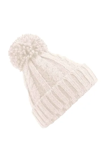 Beechfield Cable Knit Melange Beanie - Oatmeal