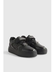 Girls Black Plimsole Trainers - 2