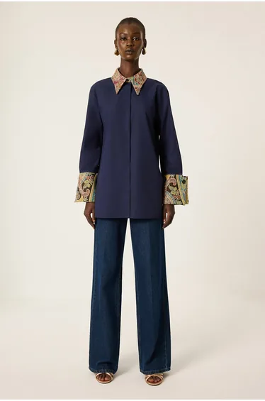 SHIRT WITH ETHNIC PATTERNED DETAILED