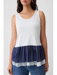 Gray Melange Plain Regular Pool Collar Sleeveless Ribbed Flexible Knitted Undershirt - 2