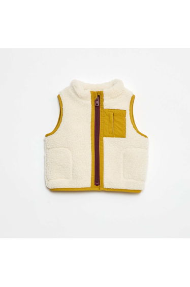 Faux sheepskin gilet WHITE
