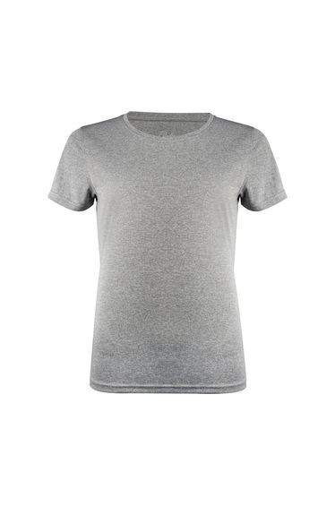Printer RED Womens/Ladies Run T-Shirt - Grey Melange
