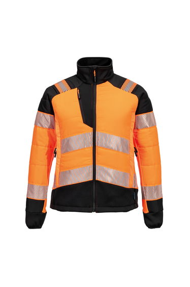 Portwest Womens/Ladies Hybrid Baffled Hi-Vis Jacket - Orange/Black