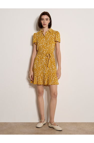Scattered Squares Shirt Mini Dress