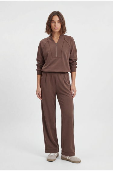Premium Luxe Zip Up V Neck Sweatshirt