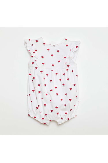 Printed Cotton Romper WHITE