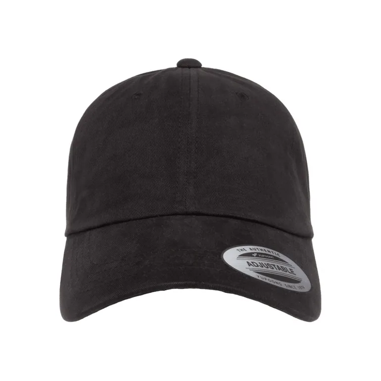 Flexfit By Yupoong Peached Cotton Twill Dad Cap - Black