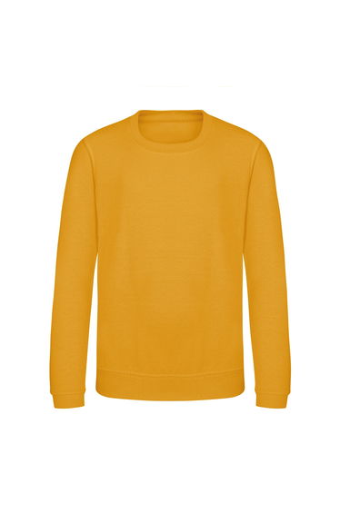 AWDis Just Hoods Childrens/Kids Plain Crew Neck Sweatshirt - Mustard Yellow