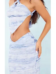 Petite Blue Ombre Halterneck Crop Top - 3