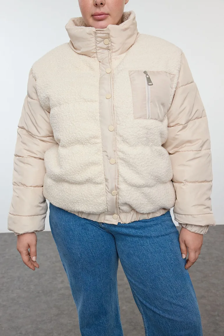 Ecru Regular Fit Pocket Detailed Boucle Jacket - 5