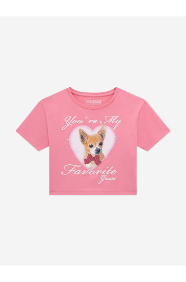 Girls Cropped T-Shirt in Pink