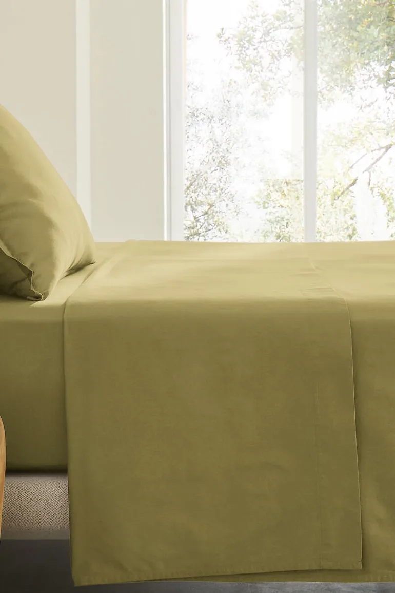 Saria Washed Cotton Sateen Flat Sheet - 1