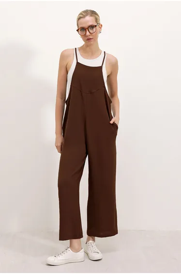 BDART Relaxed Fit Wide Leg Jumpsuit with Square Collar