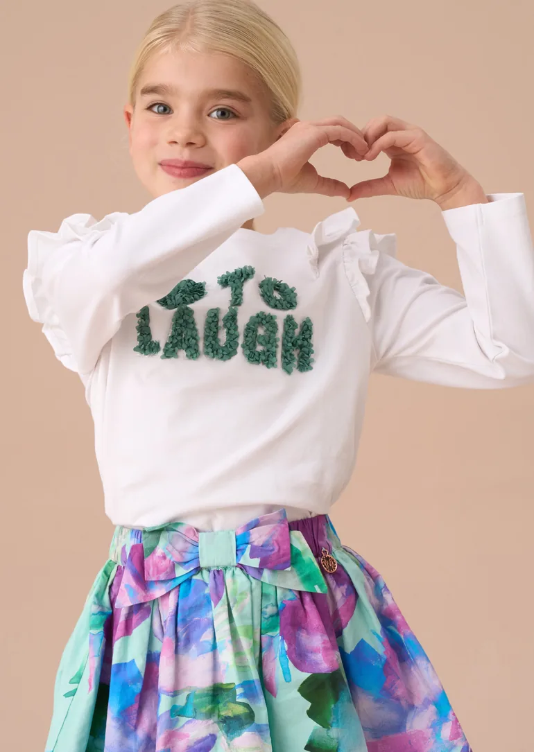 بلوزة بأكمام طويلة بأكتاف بكشكش  - 1