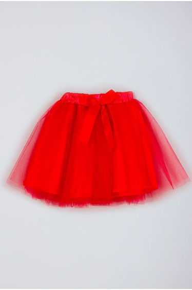 Red Girl Child Regular Pattern Ribbon Tutu Weaving Skirt