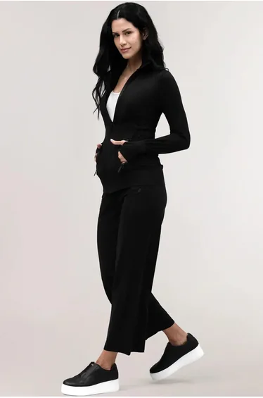 جاكيت رياضة فضفاض - أسود