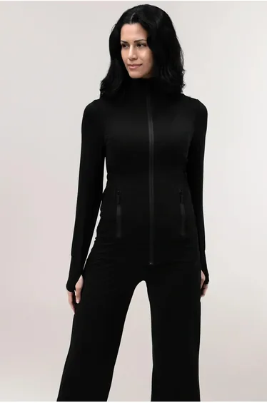 جاكيت رياضة فضفاض - أسود
