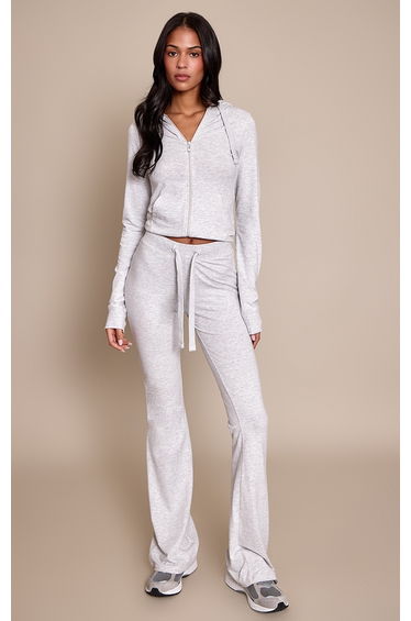 Tall Ash Grey Low Rise Skinny Flare Trousers