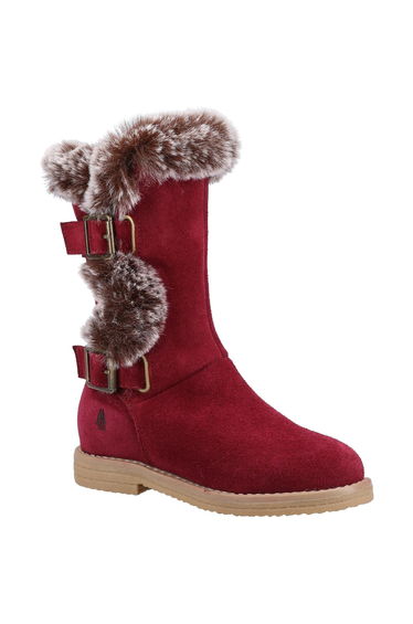 Hush Puppies Girls Mini Megan Suede Boots - Burgundy