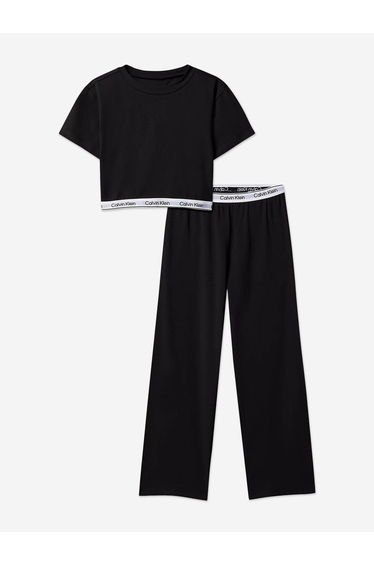 Calvin Klein Girls Logo Pyjama Set in Black