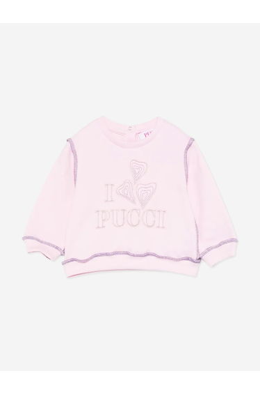 PUCCI Baby Girls Logo Sweatshirt in Pink