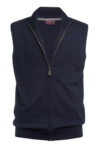 Brook Taverner Unisex Adult Lincoln Cotton Blend Knitted Gilet - Navy