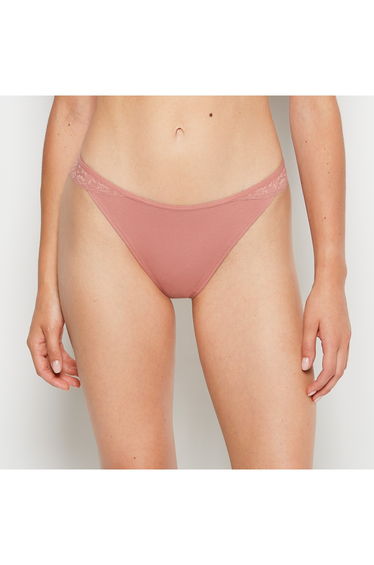 Cheeky Panty With Lace Trim in Old Rose