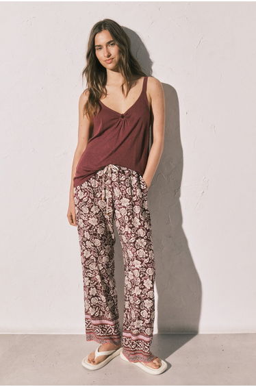 Burgundy underwired ruched vest top