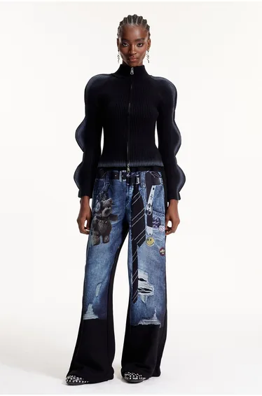 Elly Print Pants In Black