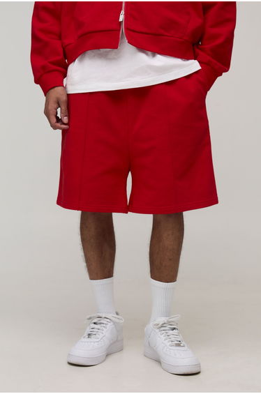 500GSM Heavyweight Baggy Drop Crotch Short - red