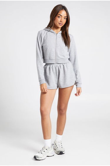 Loopback Super Cropped Hoodie - ash grey