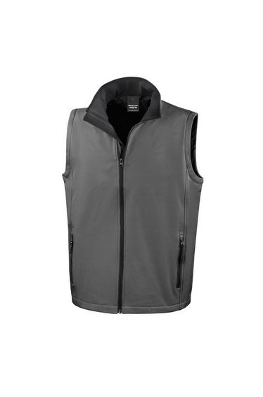 Result Mens Printable Softshell Body Warmer - Charcoal Grey/Black
