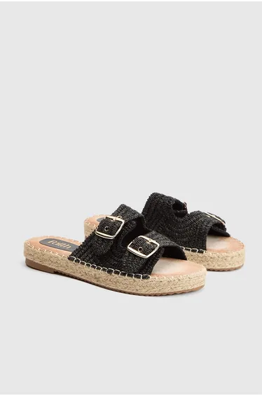 Faith: Elissa Textured Double Buckle Footbed Sandals
