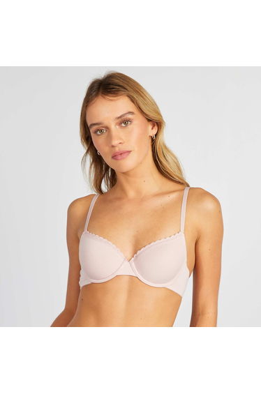 Padded cotton bra PURPLE