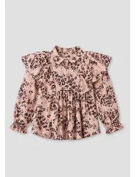 Elle Cape Collar Animal Print Shirt - 6