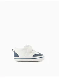 Pre-Walker Trainers With Touch-Fastener For Newborns, White/Blue - 1