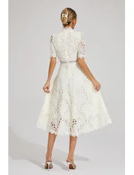 Freeman White Cut Out Midi Dress - 6