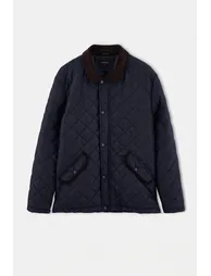 Dark Navy Blue Velvet Collared Pocketed Lined Slit Regular Fit Seasonal Men's Coat